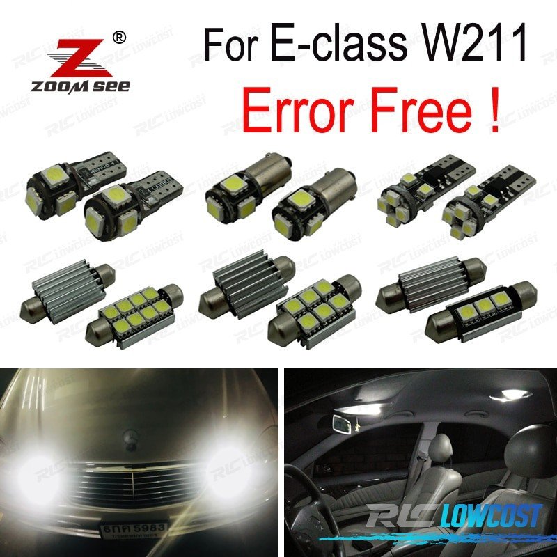 KIT 29 Bombillas LED Interior Mercedes E Clase W211 E320 E350 E430 E500 E550 E63 AMG 02-08 | TDH Performance