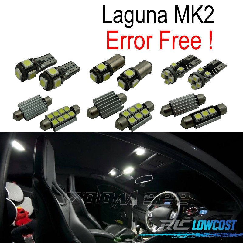 KIT 18 Bombillas LED Interior PARA Renault Laguna II MK2 01-07 | TDH Performance