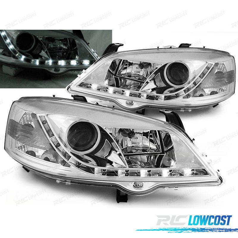 Faros PARA OPEL Astra G 97-04 LUZ Diurna Cromados