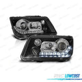Faros Volkswagen VW BORA 98-05 LUZ Diurna Fondo Negro | TDH Performance