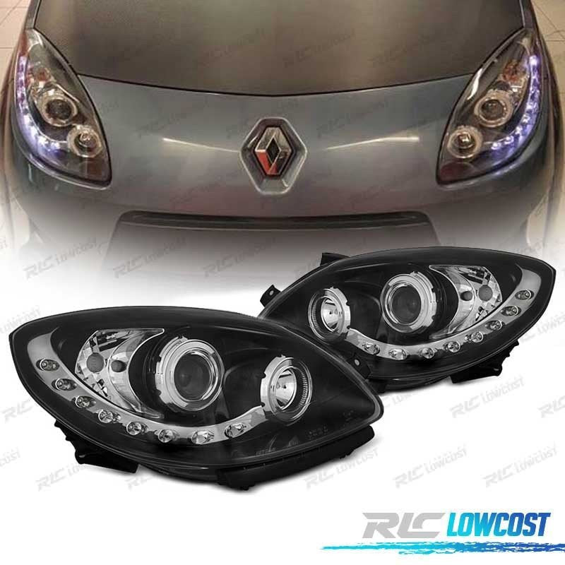 Faros Renault Twingo 07-11 LUZ Diurna LED Negro | TDH Performance