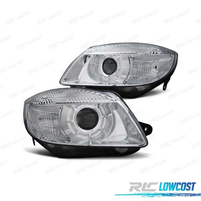 Faros PARA Skoda Fabia Roomster 06-10 Cromados H7