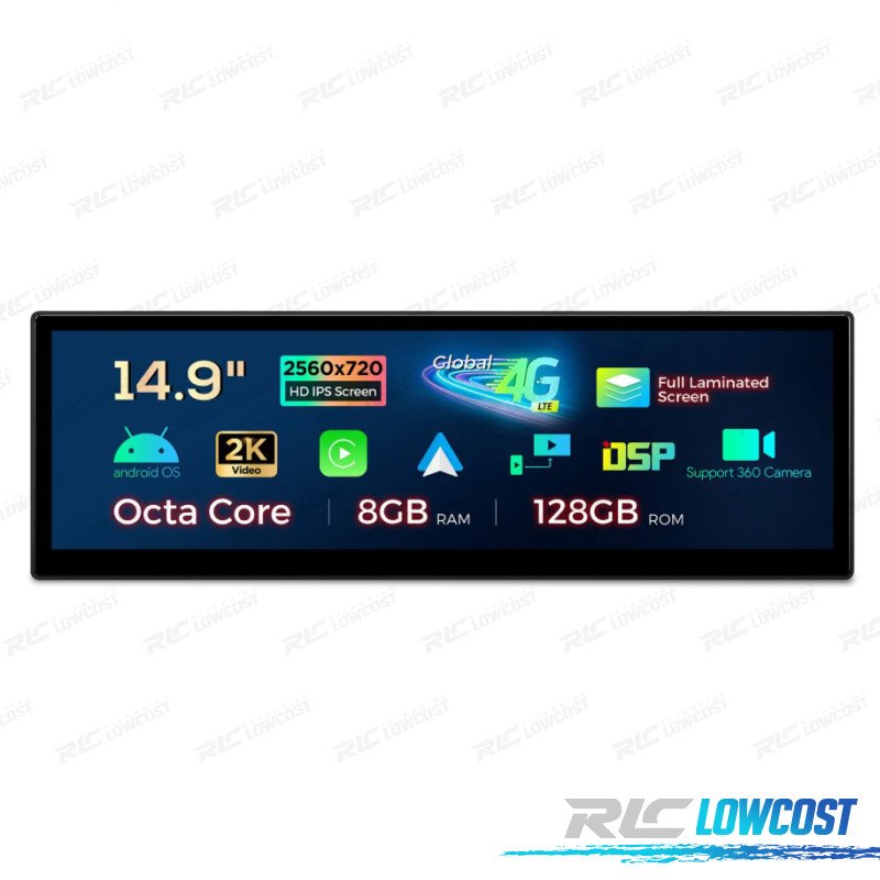 Radio GPS Android 14 BMW Serie 5 F07 CIC 15" 8gb+128gb