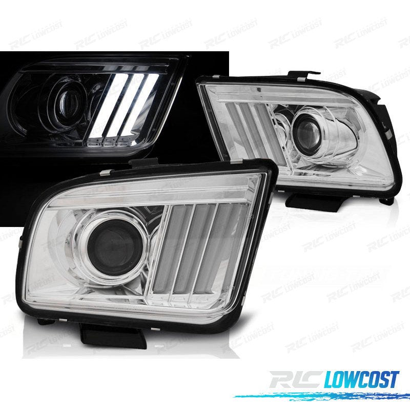 Faros FORD Mustang 04-09 TUBE Light Cromados