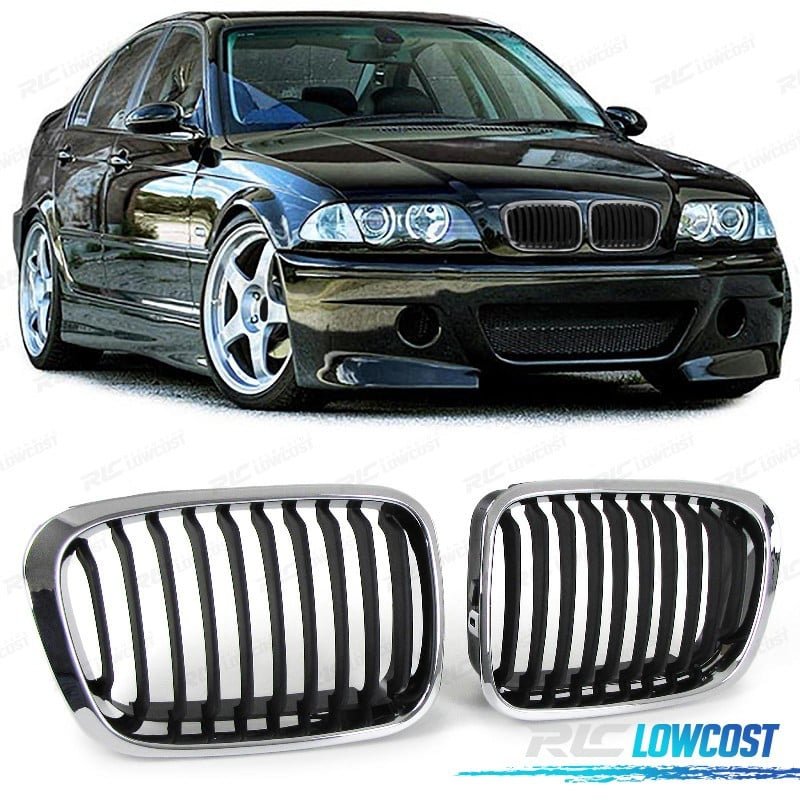 Parrillas BMW E46 Sedan Touring 98-01 LOOK M Negro Cromo | TDH Performance