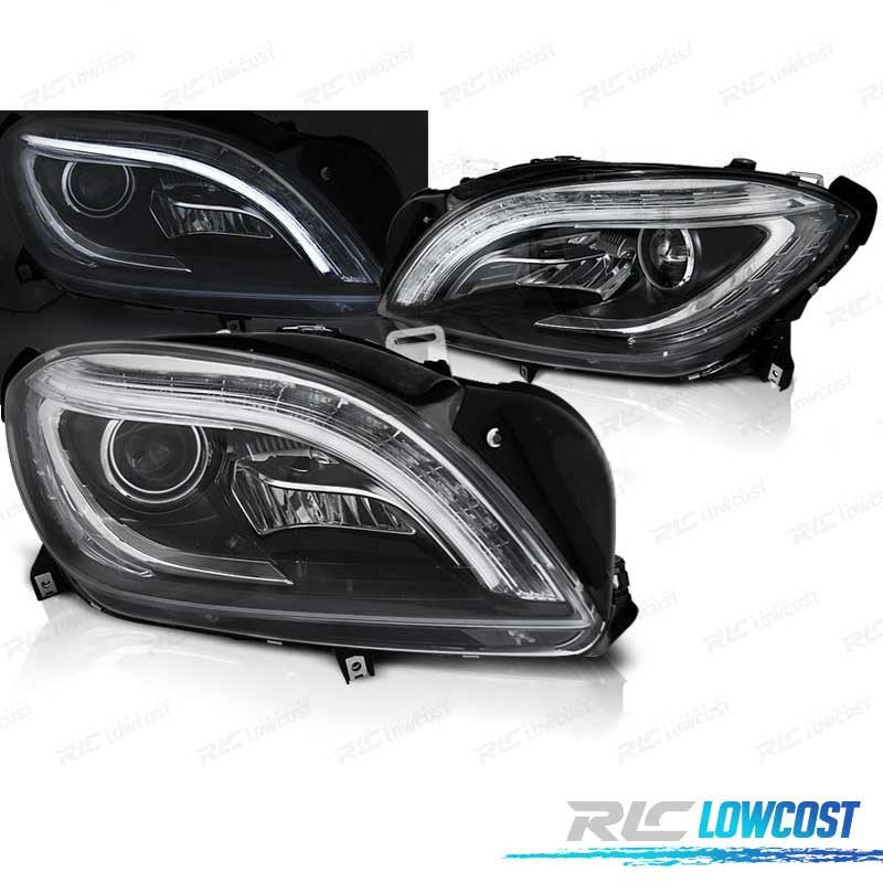 Faros Mercedes Clase M W166 11-15 LED Dinámico Negro | TDH Performance