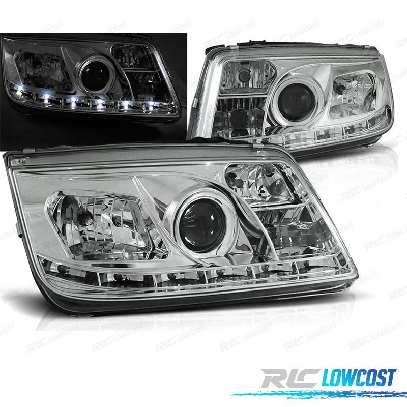 Faros PARA Volkswagen VW BORA 98-05 Fondo Cromo | TDH Performance