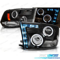 Faros PARA Dodge RAM 09-11 LED OJOS Angel Negros | TDH Performance