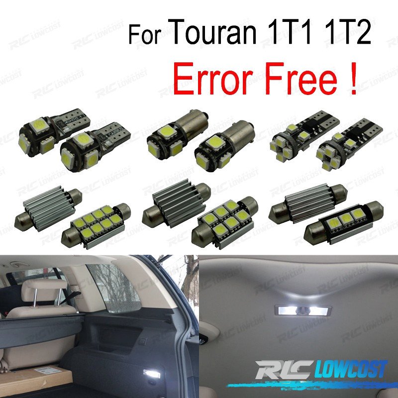 KIT 14 Bombillas LED Interior PARA Volkswagen VW Touran 1T1 1T2 03-10 | TDH Performance