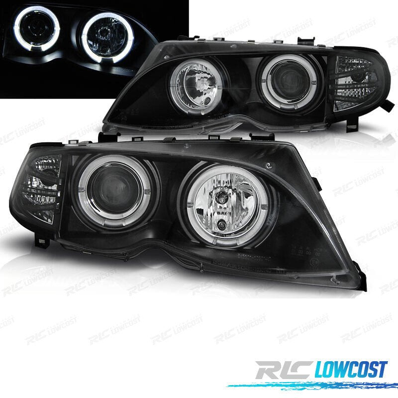 Faros BMW E46 01-05 OJOS Angel Fondo Negro | TDH Performance