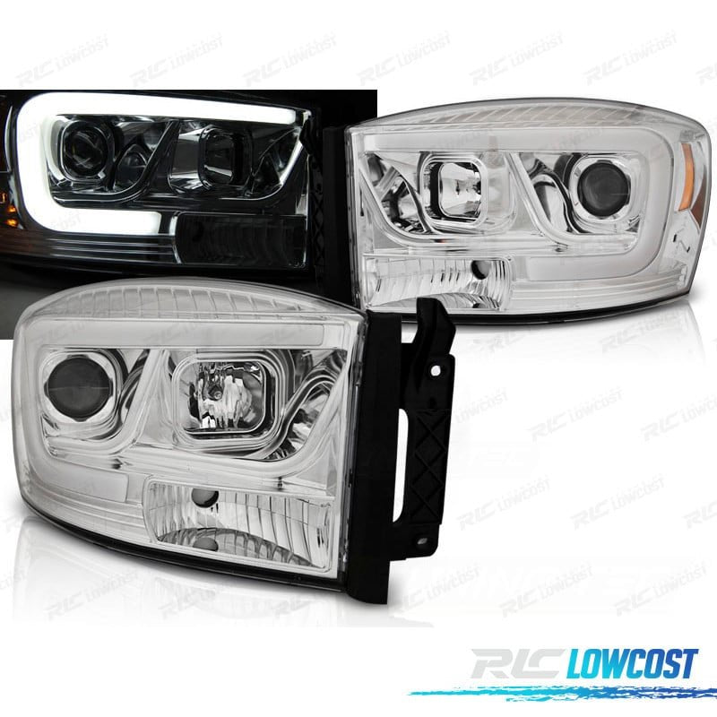 Faros PARA Dodge RAM 06-08 TUBE LED Cromados | TDH Performance