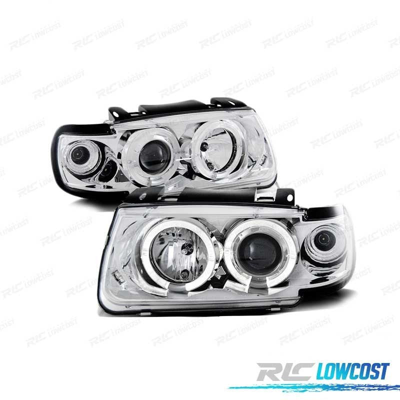 Faros Volkswagen VW POLO 6N Hatchback 94-99 OJOS Angel Cromados | TDH Performance