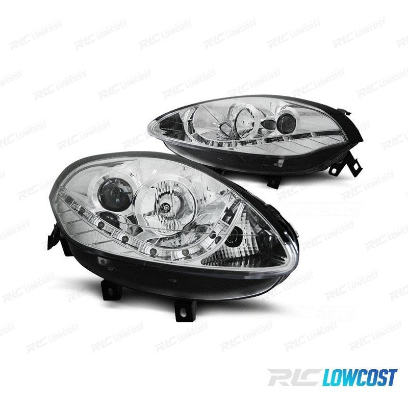 Faros PARA FIAT Bravo 2007- LUZ Diurna Fondo Cromo | TDH Performance