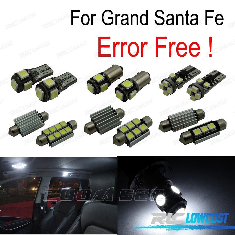 KIT 13 Bombillas LED Interior PARA Hyundai Grand Santa FE XL 13-16 | TDH Performance