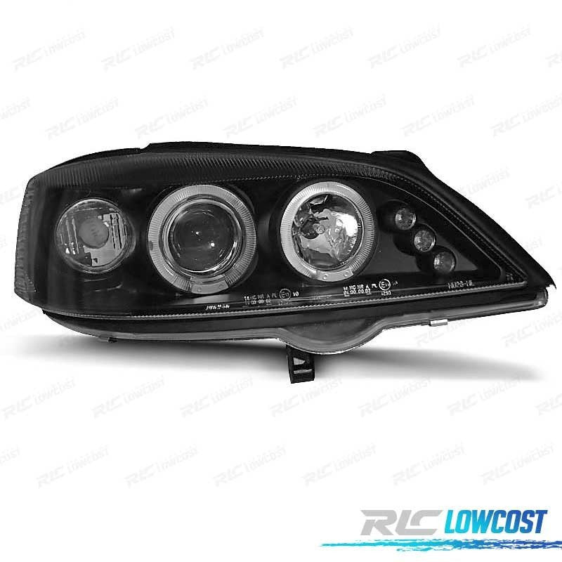 Faros OPEL Astra G 97-04 OJOS Angel + LED Fondo Negro | TDH Performance