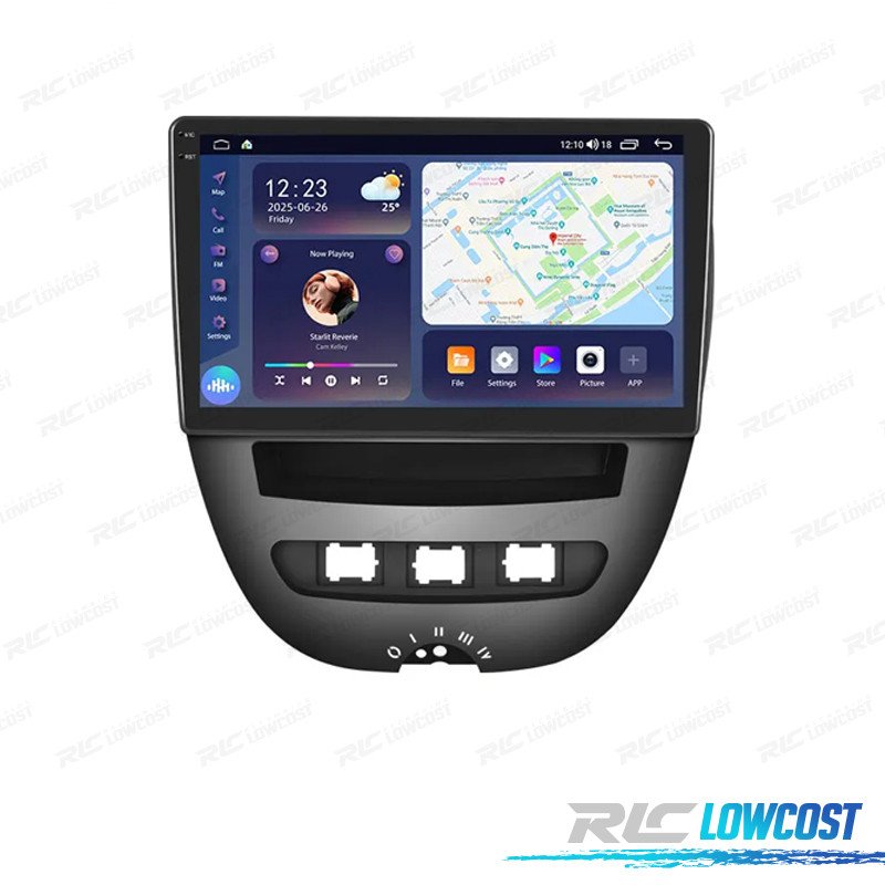 Radio GPS Android 13 Toyota AYGO / Peugeot 107 / Citroën C1 04-14