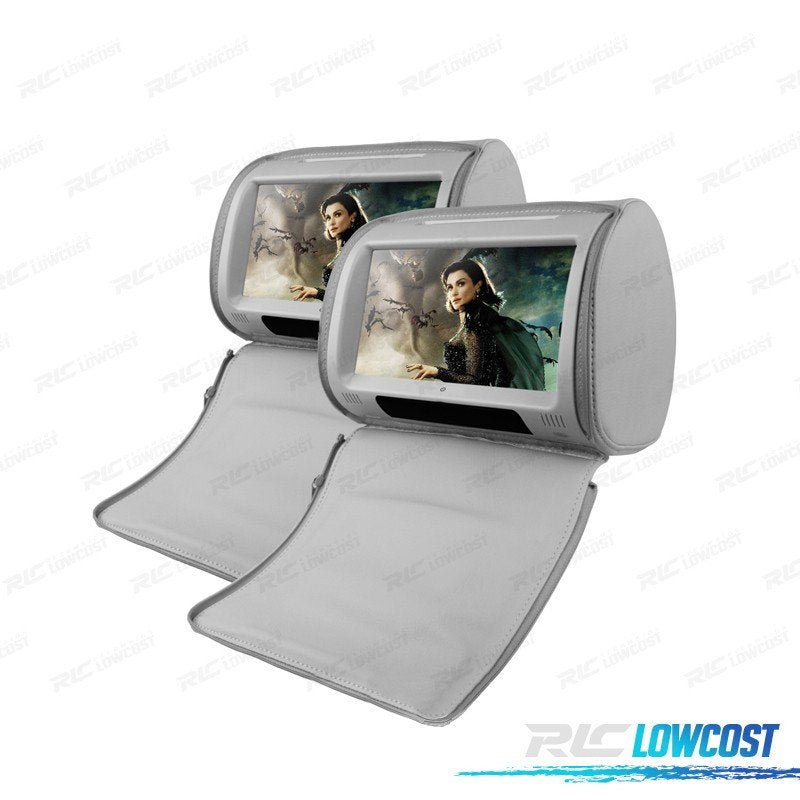 Reposacabezas Multimedia 9 Pulgadas HD Táctil USB SD Color GRIS