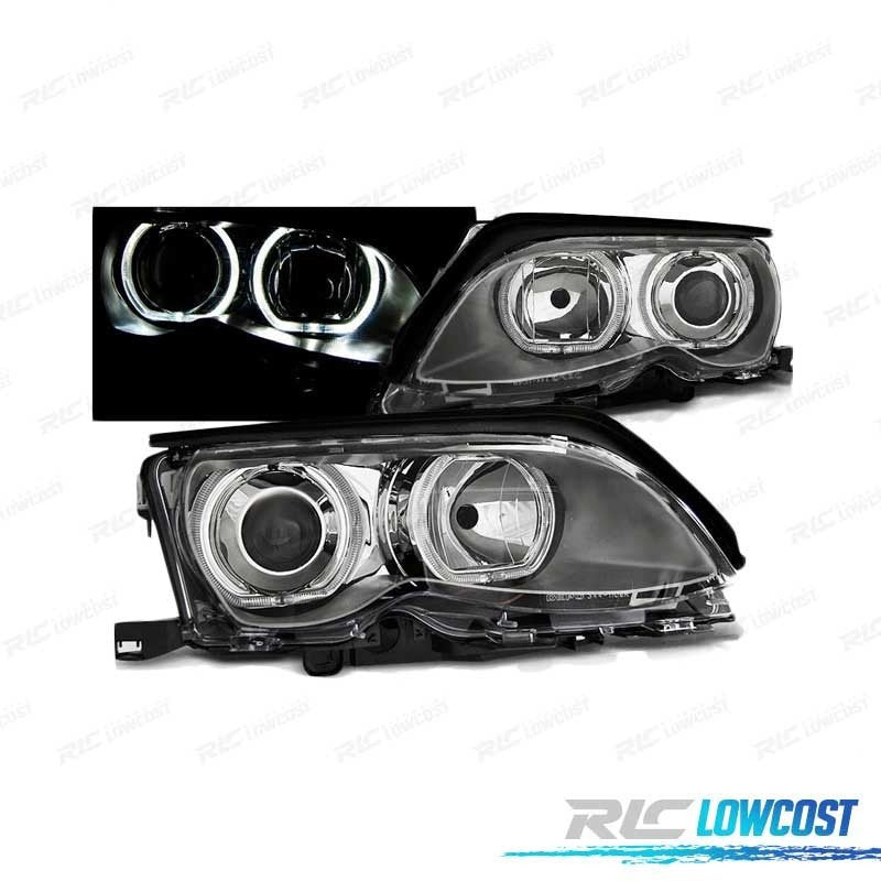 Faros BMW E46 01-05 OJOS Angel LED Cromados | TDH Performance