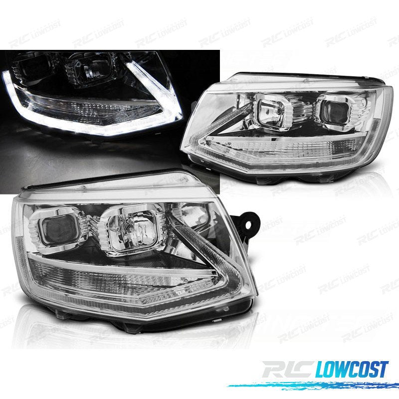 Faros Volkswagen VW T6 15-19 TRU DRL Cromados