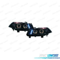 Faros Renault Megane 02-05 OJOS Angel + LED Fondo Negro | TDH Performance