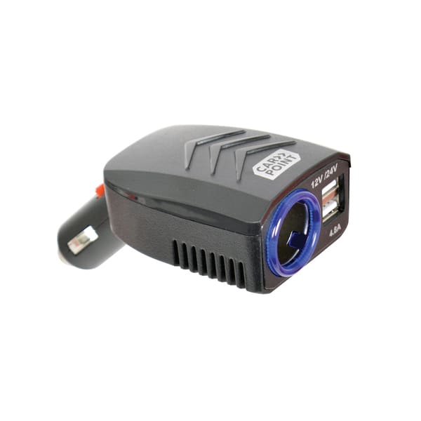 ADAPTADOR TOMA MECHERO + 2 USB 12-24V 4A. Accesoires VOITURE ELECTRÓNICA