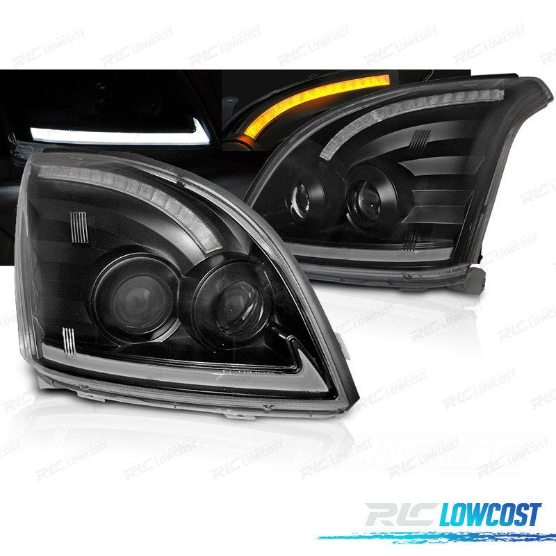 Faros Toyota LAND Cruiser Fj120 03-08 TUBE Light Dinamicos Negros | TDH Performance
