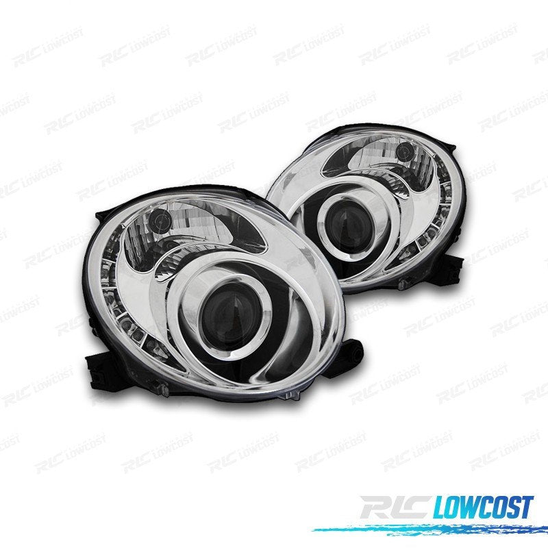 Faros FIAT 500 07-15 LUZ Diurna TFL Fondo Cromo | TDH Performance