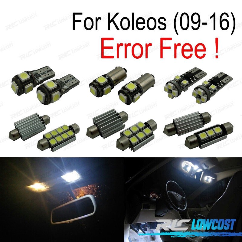 KIT 10 Bombillas LED Interior PARA Renault Koleos 09-16 | TDH Performance
