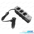 Adaptador Mechero Coche 12V 3 Entradas + USB | TDH Performance