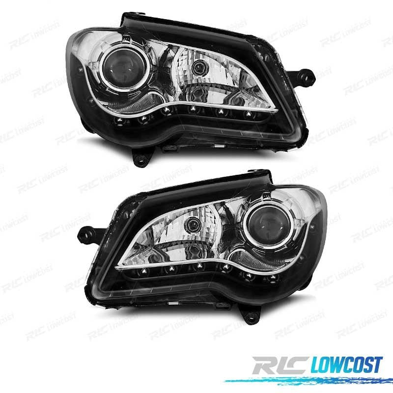 Faros Volkswagen VW Touran 06-10 LUZ Diurna Fondo Negro | TDH Performance