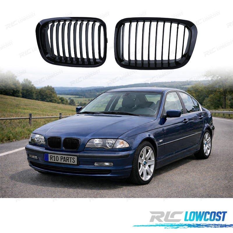 Parrillas BMW E46 4P 98-01 Negro Brillo | TDH Performance
