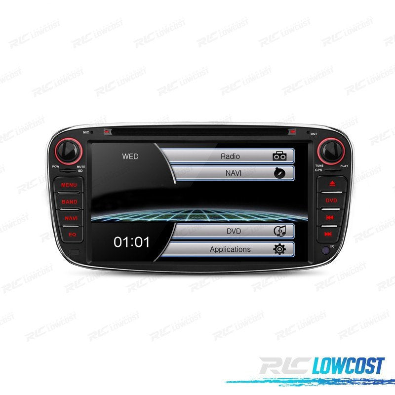Radio Navegador 7" PARA FORD Redonda Color Negro USB GPS Tactil HD