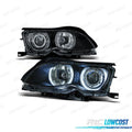 Faros BMW E46 4 Puertas 01-05 OJOS Angel CCFL Fondo Negro | TDH Performance