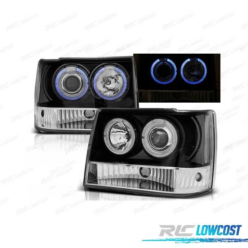 Faros JEEP Grand Cherokee 93-98 OJOS Angel Negro | TDH Performance