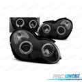 Faros Mercedes Clase C W203 00-07 OJOS Angel CCFL Fondo Negro | TDH Performance