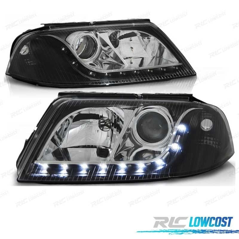 Faros Volkswagen VW Passat 3BG 00-05 LUZ Diurna Fondo Negro Cromo | TDH Performance