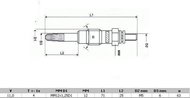 Bujías de incandescencia 1,8L D - 1,9L D. Pack de 12 Citroen JUMPER