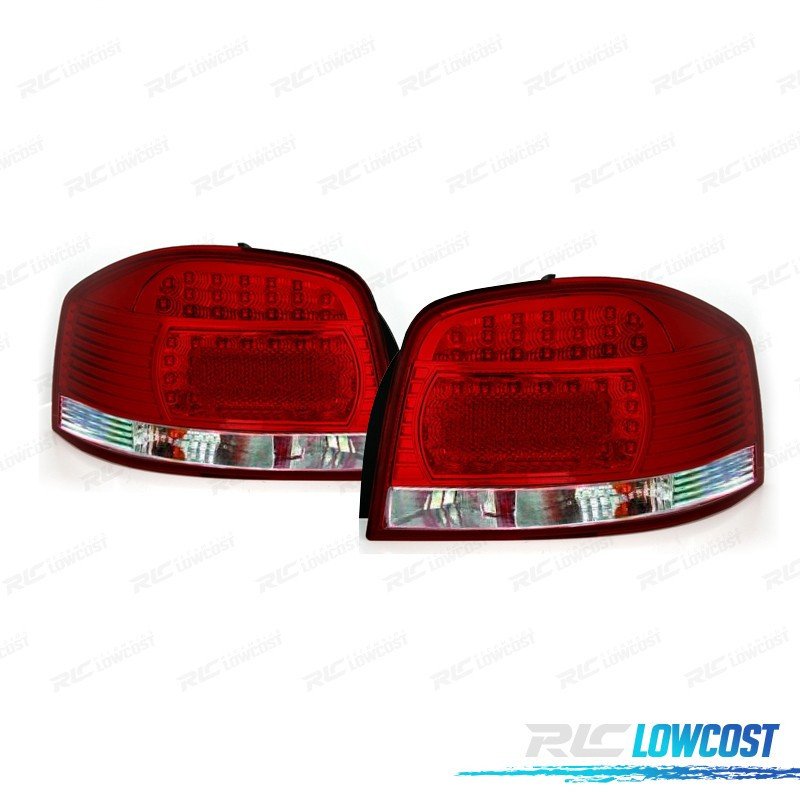 Pilotos AUDI A3 8P 03-08 LED ROJO Cromo | TDH Performance