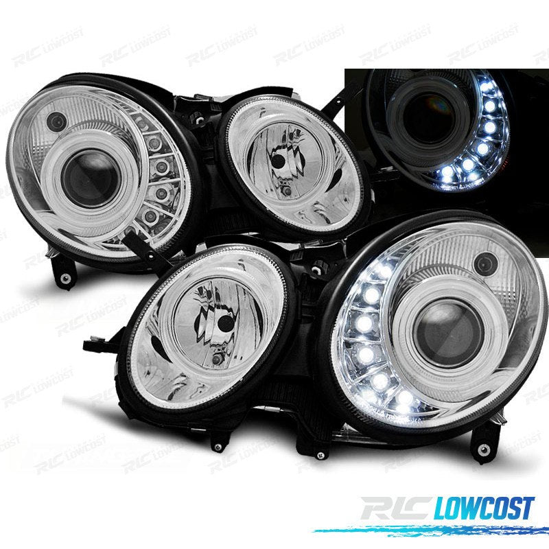 Faros Mercedes W211 02-06 LED Cromados | TDH Performance