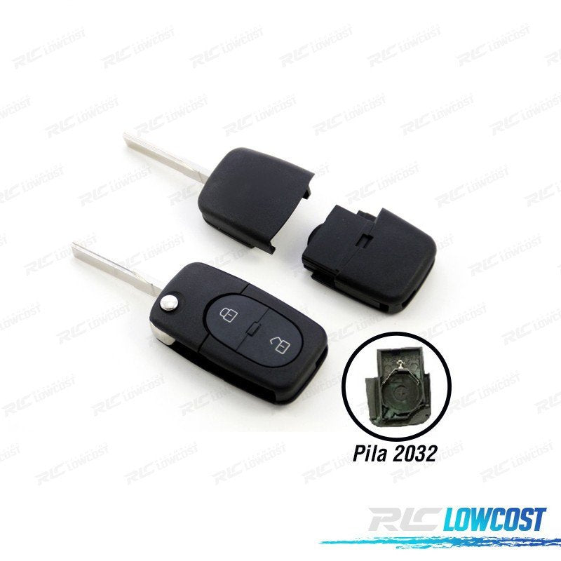 Carcasa Llave AUDI Cuadrada 2 Botones Espadin LISO PILA 2032