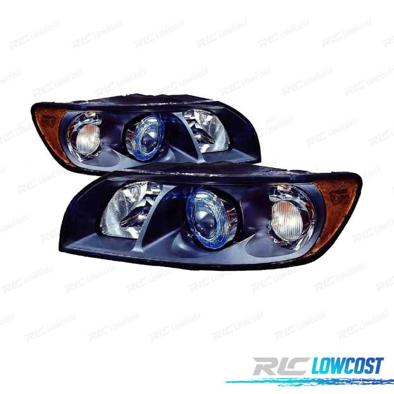 Faros Volvo S40 V50 04-07 Fondo Negro H7+hb3 | TDH Performance