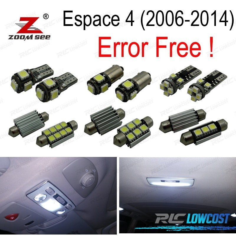 KIT 23 Bombillas LED Interior 06-14 Renault Espace 4 IV MK4 | TDH Performance