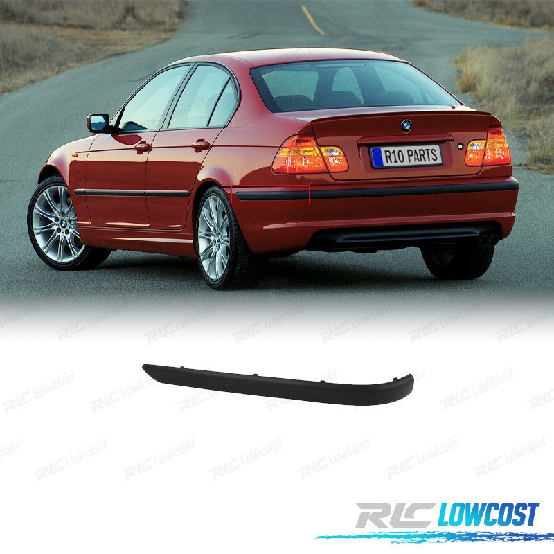 Moldura Izquierda Paragolpes Trasero BMW E46 Sedan 98-01 Negro MATE