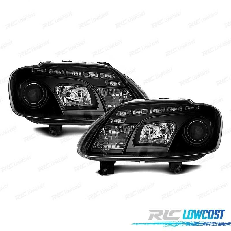 Faros Volkswagen VW Touran 03-06 LUZ Diurna Fondo Negro | TDH Performance