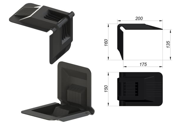 CANTONERA PLASTICO NEGRO P-BOBINA Accesoires VOITURE COMPLEMENTO INTERIOR