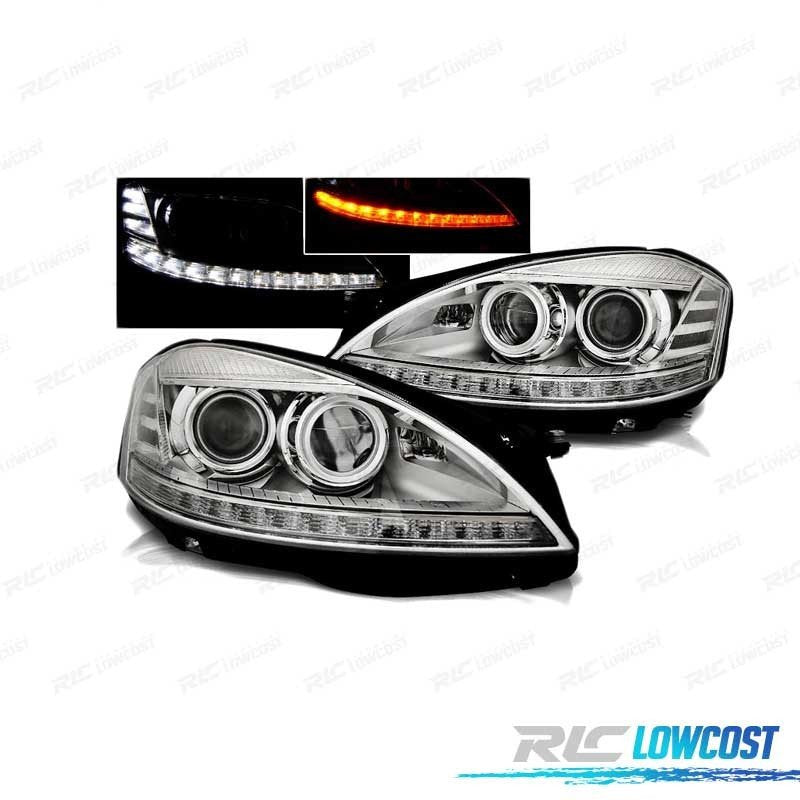 Faros LUZ Diurna Mercedes W221 05-09 Cromados