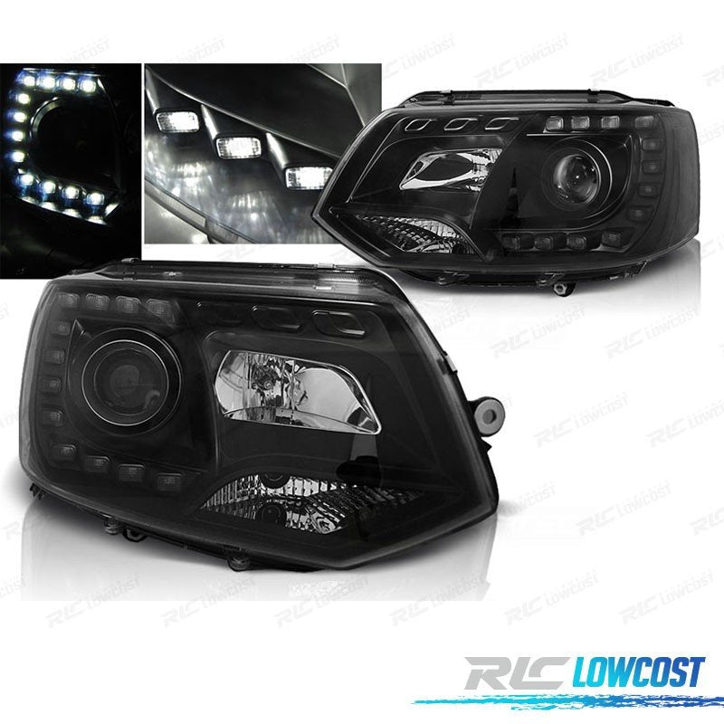 Faros PARA Volkswagen VW T5 10-15 TRU DRL Negros