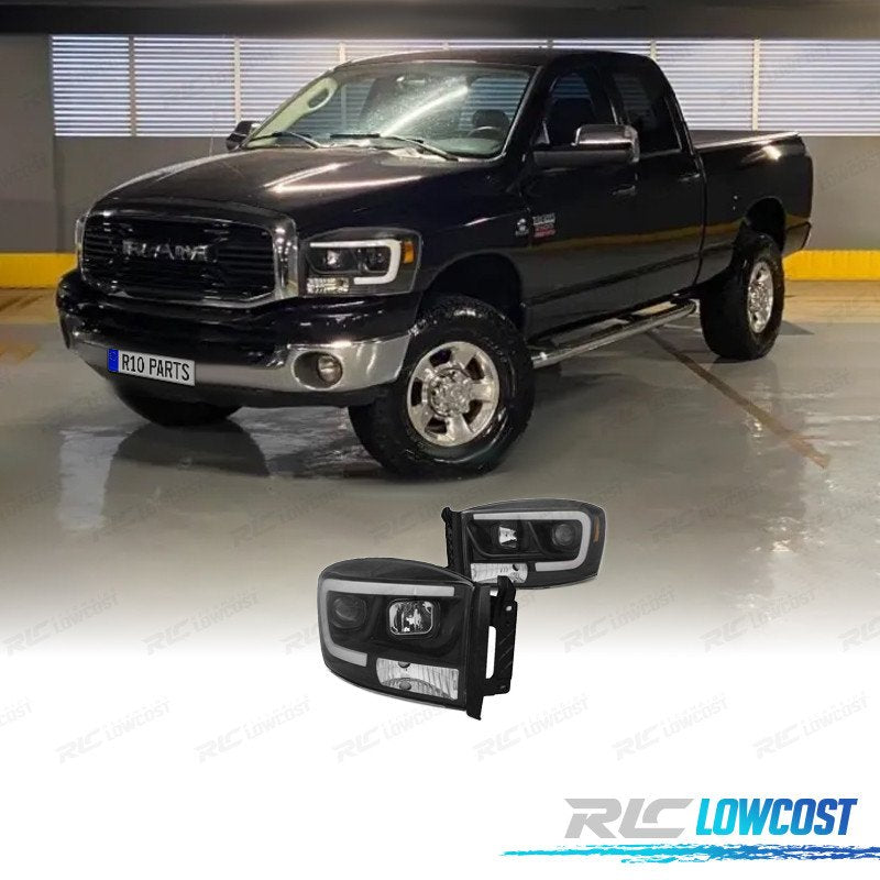 Faros PARA Dodge RAM 06-08 LUZ Diurna LED Negro | TDH Performance