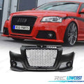 Paragolpes Delantero AUDI A3 8P 08-12 RS Negro PDC