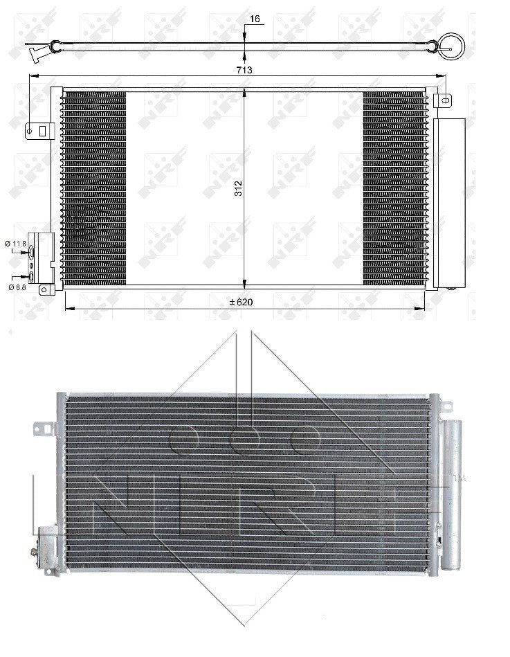 Condensador de climatización 1.4L - 1.3L D - 1.9L D Fiat PUNTO